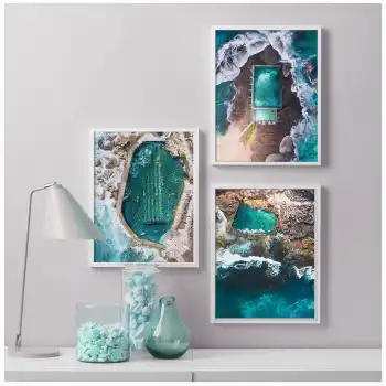 Doğal Havuz Poster Tablo Seti