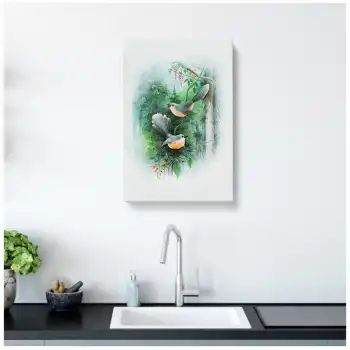 İllüstrasyon Kuşlar Kanvas Tablo