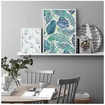 İllüstrasyon Yaprak No:1 2’li Poster Tablo Seti - 1x 21x30 cm + 1x 30x40 cm
