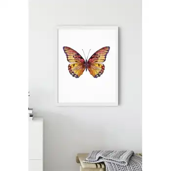 Kahverengi Kelebek Poster Tablo