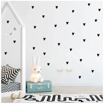 Kalp Şeklinde Sticker - Çocuk Odası Sticker - 120 adet