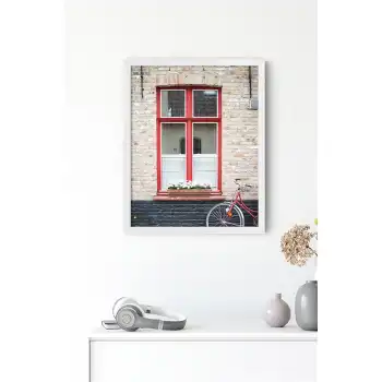 Kırmızı Pencere Poster Tablo