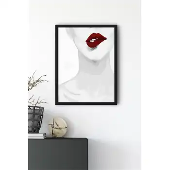 Kırmızı Rujlu Kadın Poster Tablo