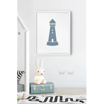 Mavi Fener Çocuk Odası Poster Tablo