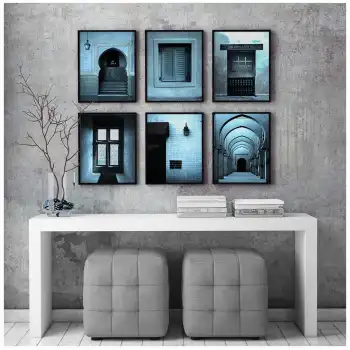 Mavi Kapılar Poster Tablo Seti