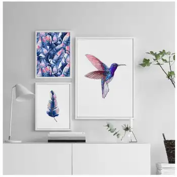 Mavi Kuş Poster Tablo Seti