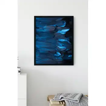 Mavi Kuş Tüyleri Poster Tablo