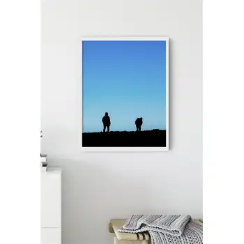 Mavi Silüet Poster Tablo