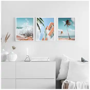 Miami Beach 3’lü Poster Tablo Seti