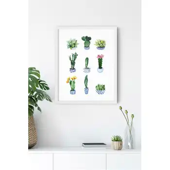 Mini Kaktüsler Poster Tablo