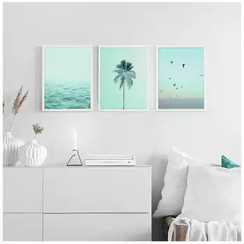 Mint Tropical 3’lü Poster Tablo Seti
