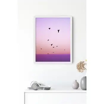 Mor Kuşlar Poster Tablo