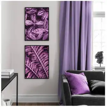 Mor Yapraklar Poster Tablo Seti