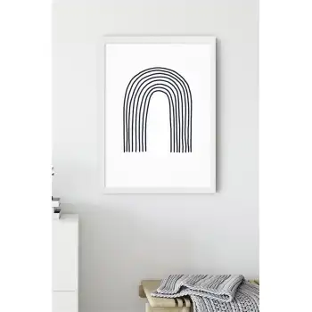 Navy Rainbow Poster Tablo