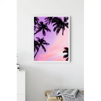 Palmiye Silüeti Poster Tablo