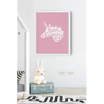 Pembe At Desenli Çocuk Odası Poster Tablo No:3
