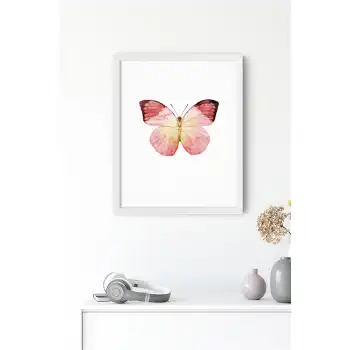 Pembe Kelebek No:1 Poster Tablo