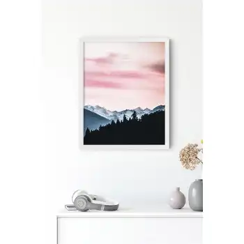 Pembe Manzara Poster Tablo