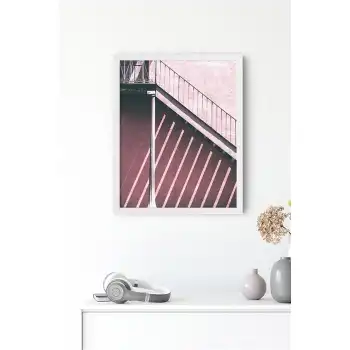 Pembe Merdiven Poster Tablo
