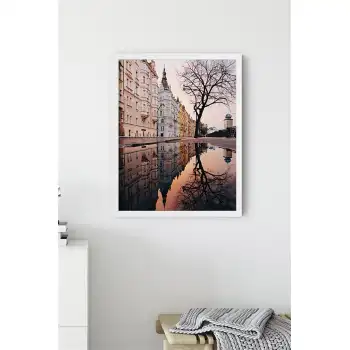 Pembe Su Birikintisi Poster Tablo