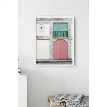 Pembe ve Mint Kapı Poster Tablo