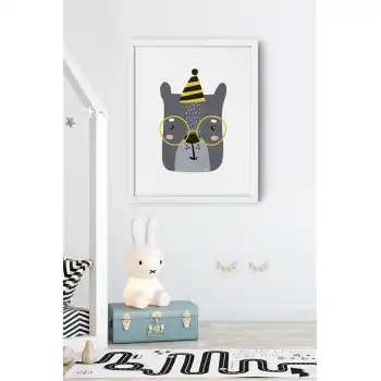 Sarı Hayvan Çocuk Odası Poster Tablo No:2