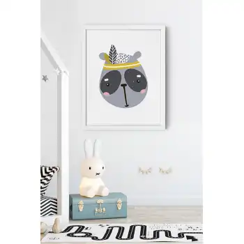 Sarı Hayvan Çocuk Odası Poster Tablo No:3