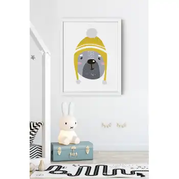 Sarı Hayvan Çocuk Odası Poster Tablo No:4