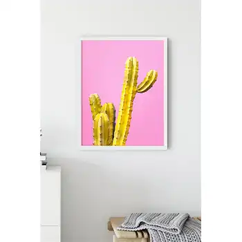Sarı Kaktüs Poster Tablo