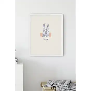Şehir Simgeleri Barcelona Spaın Poster Tablo