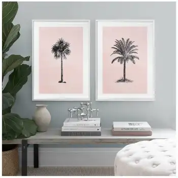 Suluboya Palmiye Ağacı 2’li Poster Tablo Seti