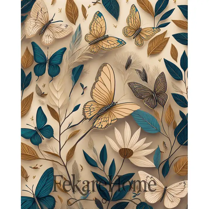 Bohem Kelebekler Poster Tablo