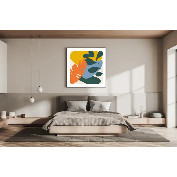 Arbus Bohos Metal Çerçeveli Kare Tablo no:1