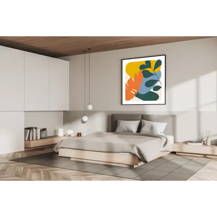 Arbus Bohos Metal Çerçeveli Kare Tablo no:1