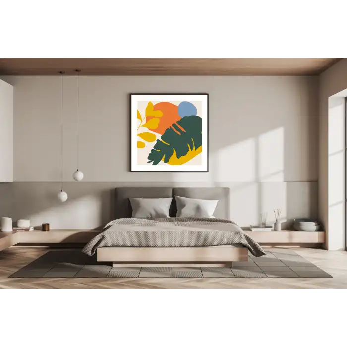 Arbus Bohos Metal Çerçeveli Kare Tablo no:2