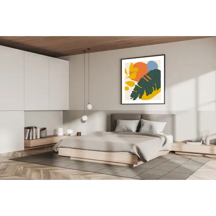 Arbus Bohos Metal Çerçeveli Kare Tablo no:2