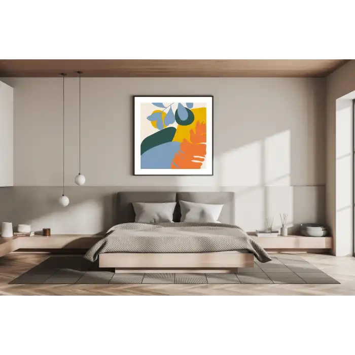 Arbus Bohos Metal Çerçeveli Kare Tablo no:3