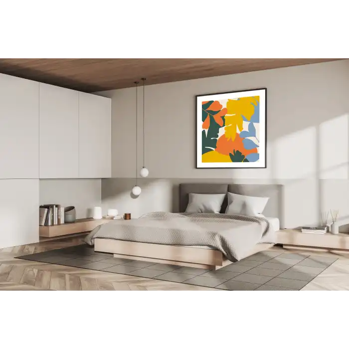 Arbus Bohos Metal Çerçeveli Kare Tablo no:4