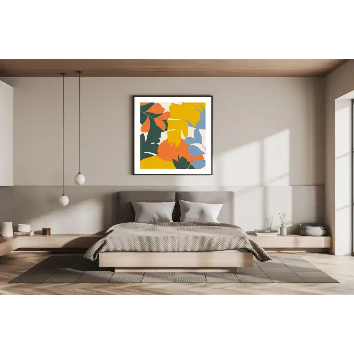 Arbus Bohos Metal Çerçeveli Kare Tablo no:4