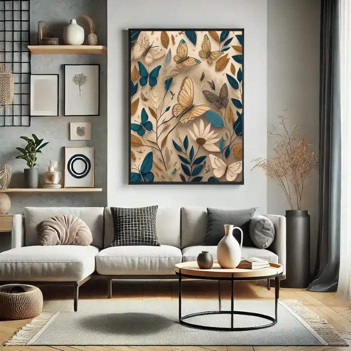 Bohem Kelebekler Poster Tablo