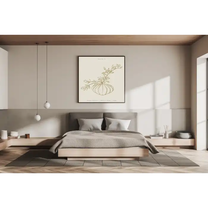 Botanical Poster Metal Çerçeveli Kare Tablo 3