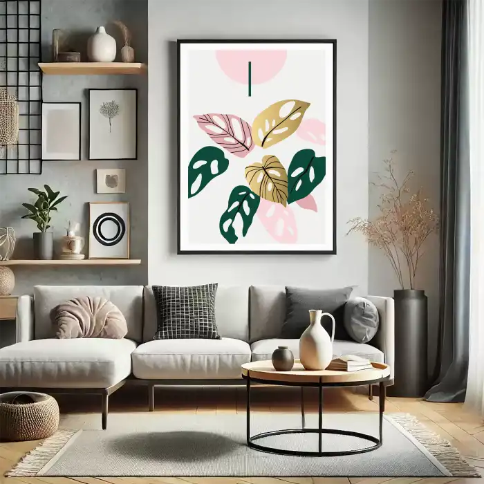 Botanik Yaprak Desenli B Poster Tablo