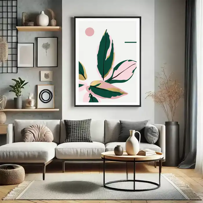 Botanik Yaprak Desenli C Poster Tablo