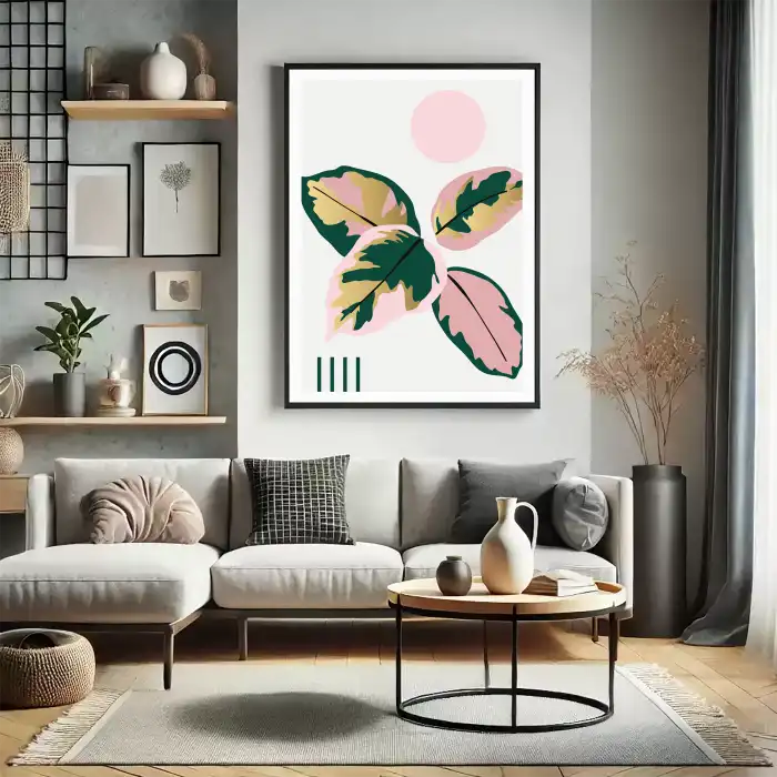 Botanik Yaprak Desenli D Poster Tablo