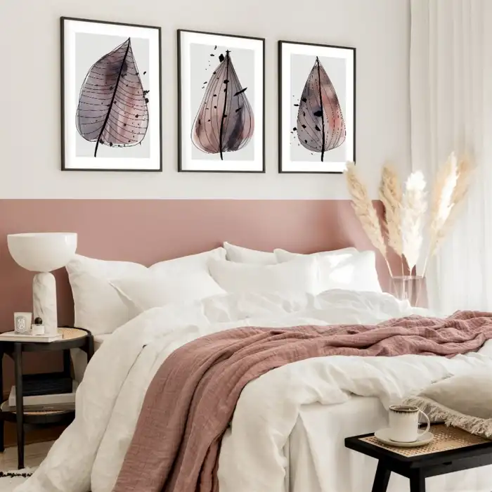 Purple Leaf 3’lü Poster Tablo Seti