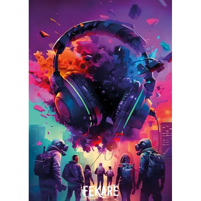 Müzik ve Şehir Gamer Poster Tablo