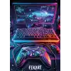 Futuristik Gamer Poster Tablo