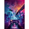 Futuristik Şehir Gamer Poster Tablo