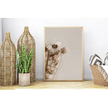 Çiçekli Fon Poster Tablo No:3