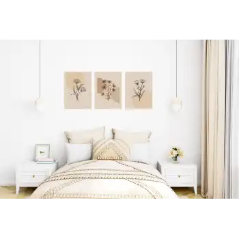 Floral Printab 3’lü Poster Tablo Seti